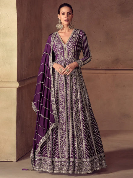 Real Chinon - Anarkali Suit Indian Dress by Fabricoz USA