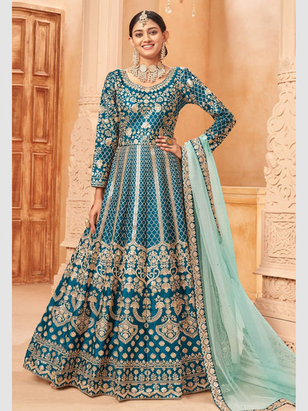 Silk Indian Dress - Art Silk - Anarkali
