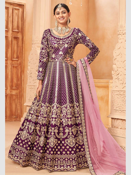 Party Indian Dress - Art Silk - Anarkali