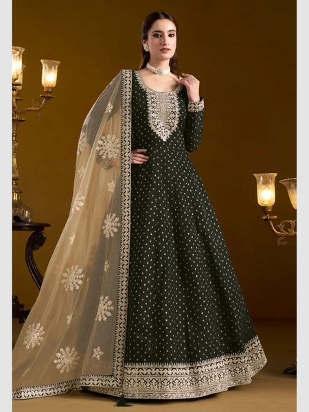  Salwar Kameez - Chanderi Silk - Anarkali