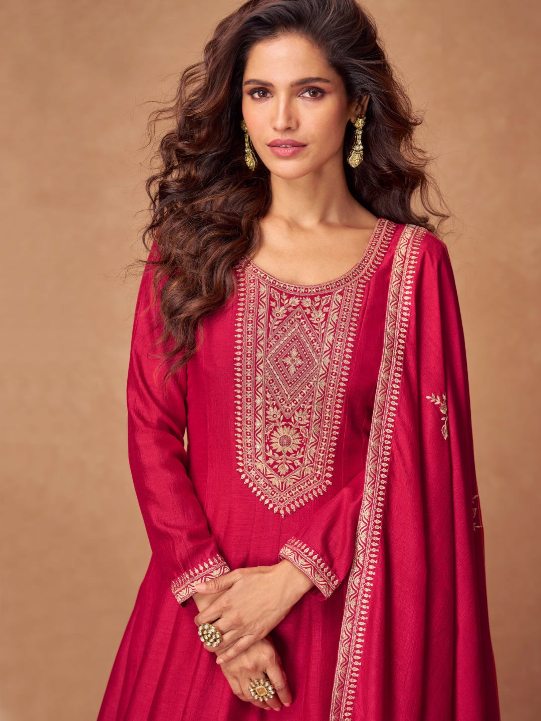 Red Premium Silk - Salwar Kameez | Fabricoz USA Red Premium Silk - Salwar Kameez | Fabricoz USA