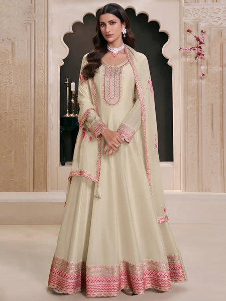 Yellow Indian Dress - Art Silk - Anarkali