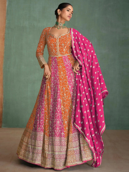 Georgette - Anarkali Dress Indian Dress by Fabricoz USA