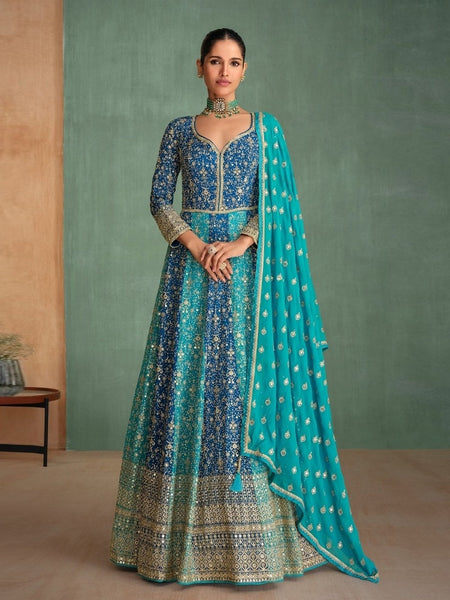 Georgette - Anarkali Dress Indian Dress by Fabricoz USA