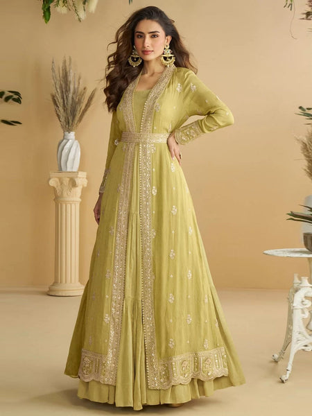 Party Salwar Kameez - Chinon Silk - Anarkali Dress