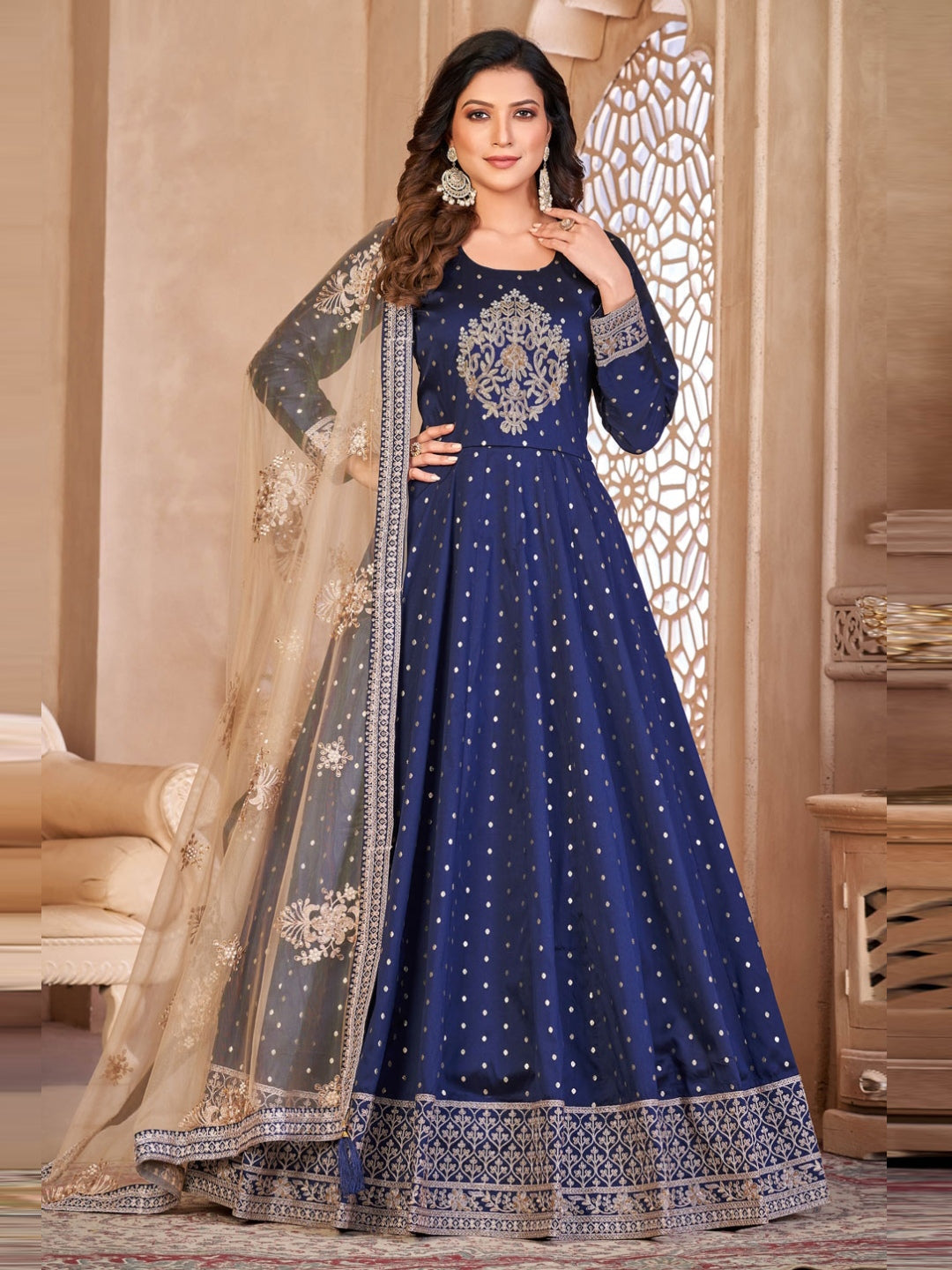 Art Silk Embroidery - Anarkali Art Silk Embroidery - Anarkali