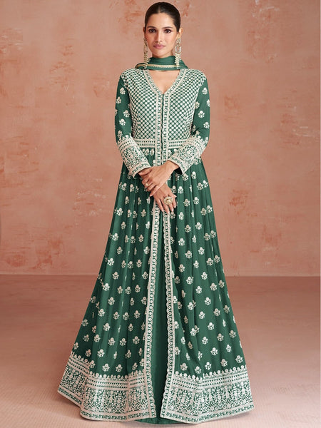 Georgette Salwar Kameez - Real Georgette - Anarkali Dress
