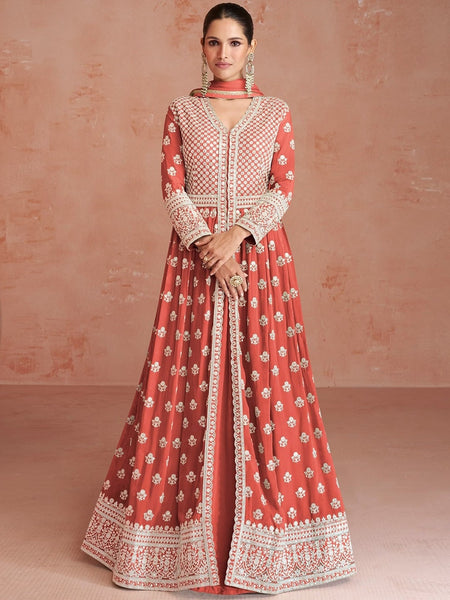 Georgette Salwar Kameez - Real Georgette - Anarkali Dress