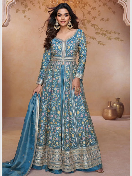 Silk Indian Dress - Art Silk - Anarkali