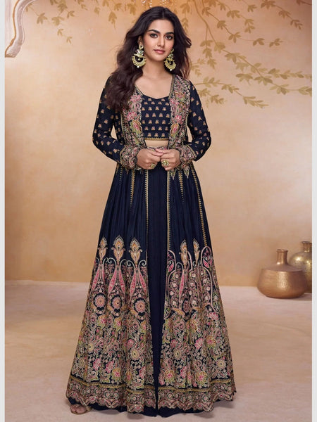 Silk Indian Dress - Premium Georgette - Anarkali