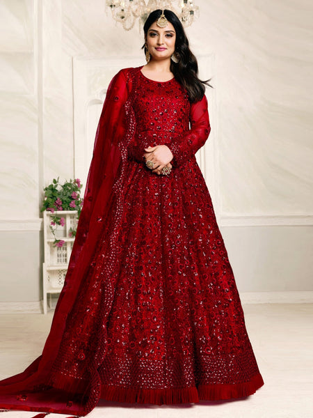 Net Salwar Kameez - Net Sequence - Anarkali Dress