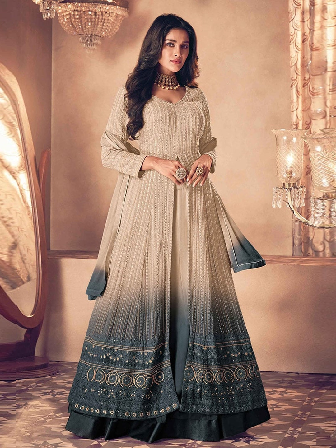 Buy Real Georgette Anarkali Dress Salwar Kameez Indian Dress