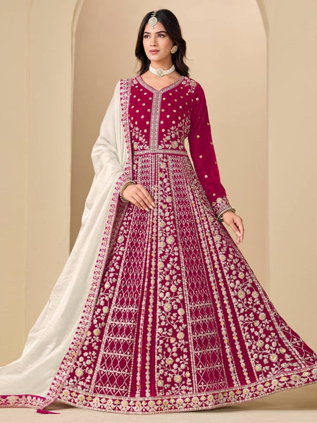 Velvet - Anarkali Suit Indian Dress by Fabricoz USA