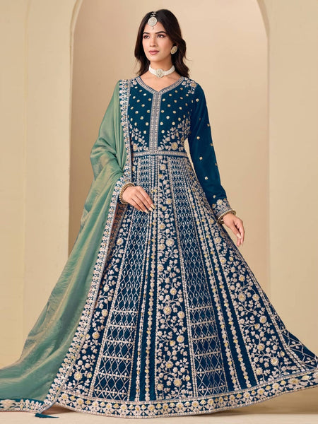 Velvet - Anarkali Suit Indian Dress by Fabricoz USA