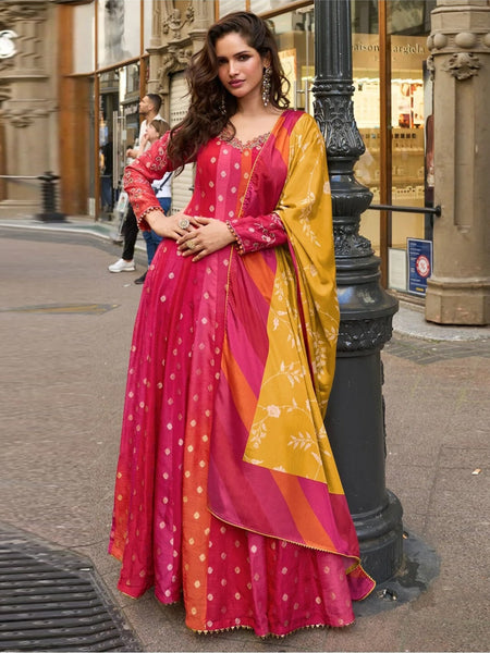 Viscose Silk - Anarkali Suit Indian Dress by Fabricoz USA