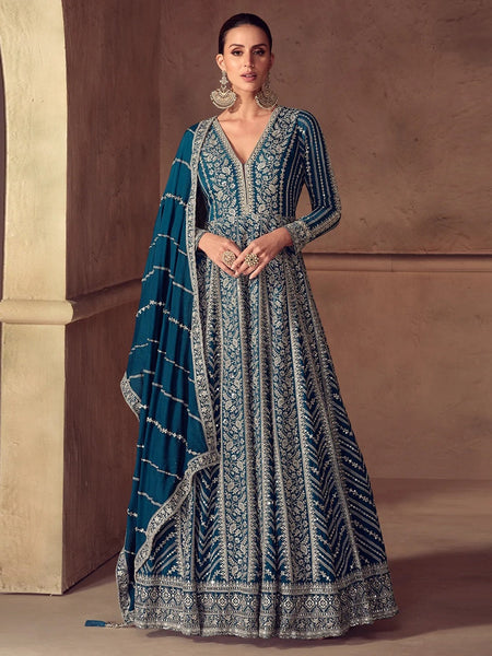 Real Chinon - Anarkali Suit Indian Dress by Fabricoz USA