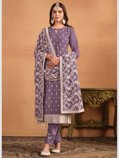 Straight Indian Dress - Georgette Embroidery