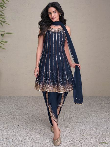 Party Salwar Kameez - Silk Net Embroidery