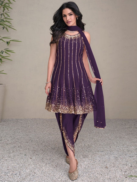 Party Salwar Kameez - Silk Net Embroidery