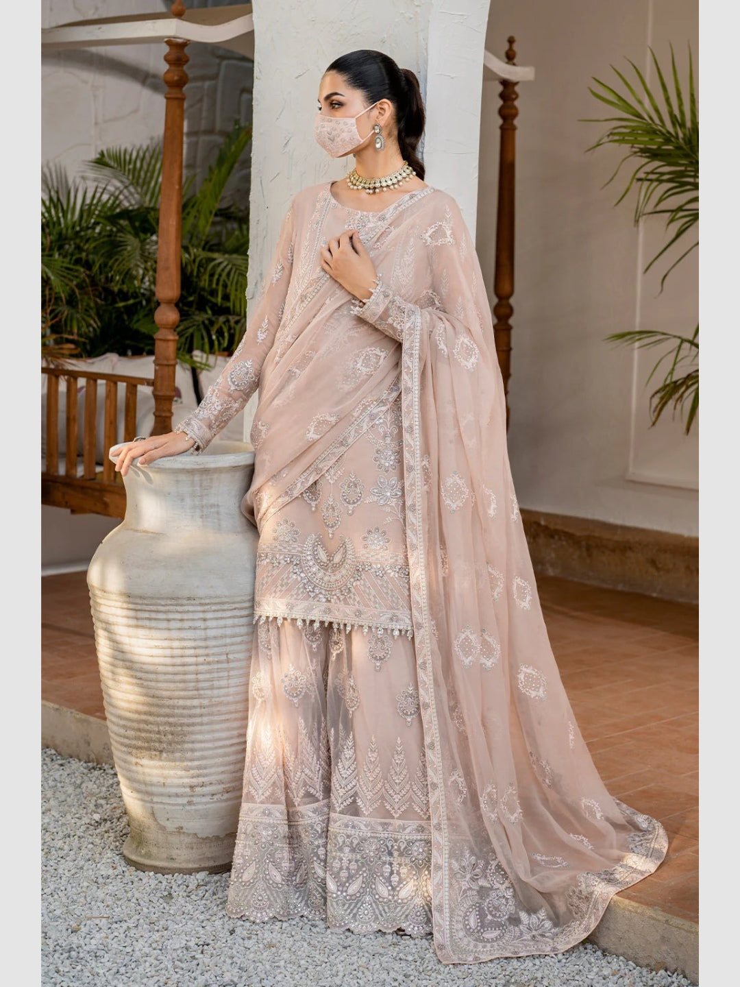 chiffon indian dresses Janasya Indian Women's Sage Dobby Chiffon Solid Tiered Dress