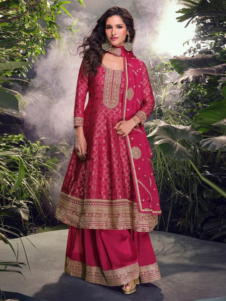 Party Salwar Kameez - Viscose Jacquard Silk