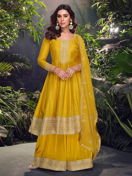 Party Salwar Kameez - Viscose Jacquard Silk
