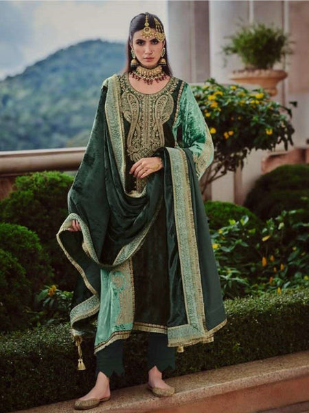Velvet Salwar Kameez - Silky Velvet Embroidery