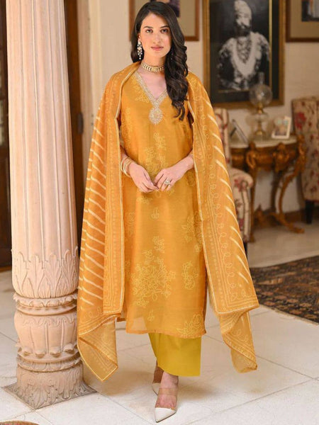 Kurti - Sequinned V-Neck Kurta Set