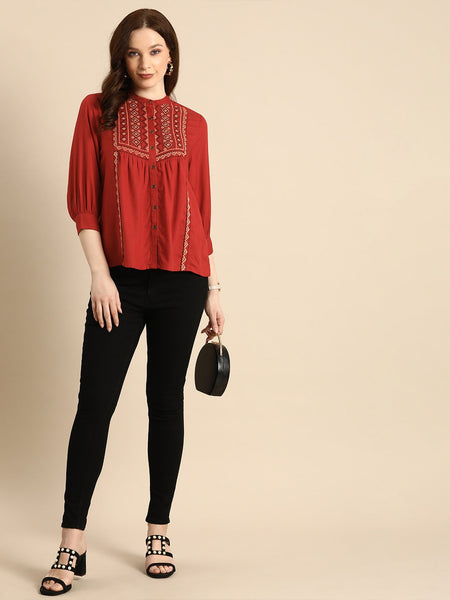 Kurti - Embroidered Viscose Kurti