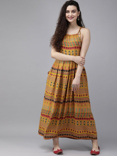 Kurti - Printed A-Line Fusion Kurti