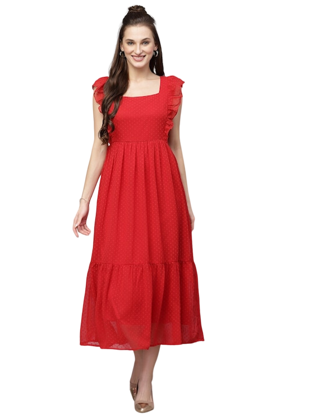 Georgette Fit and Flare Kurti 46" Georgette Fit and Flare Kurti 46"