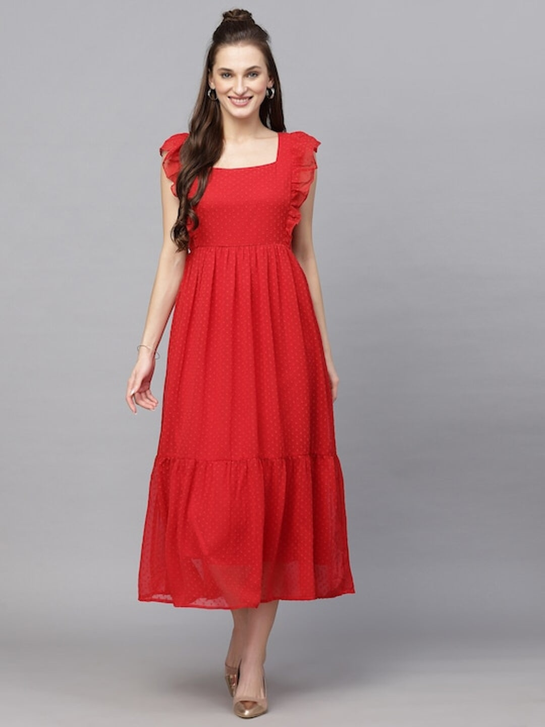 Georgette Fit and Flare Kurti 46" Georgette Fit and Flare Kurti 46"