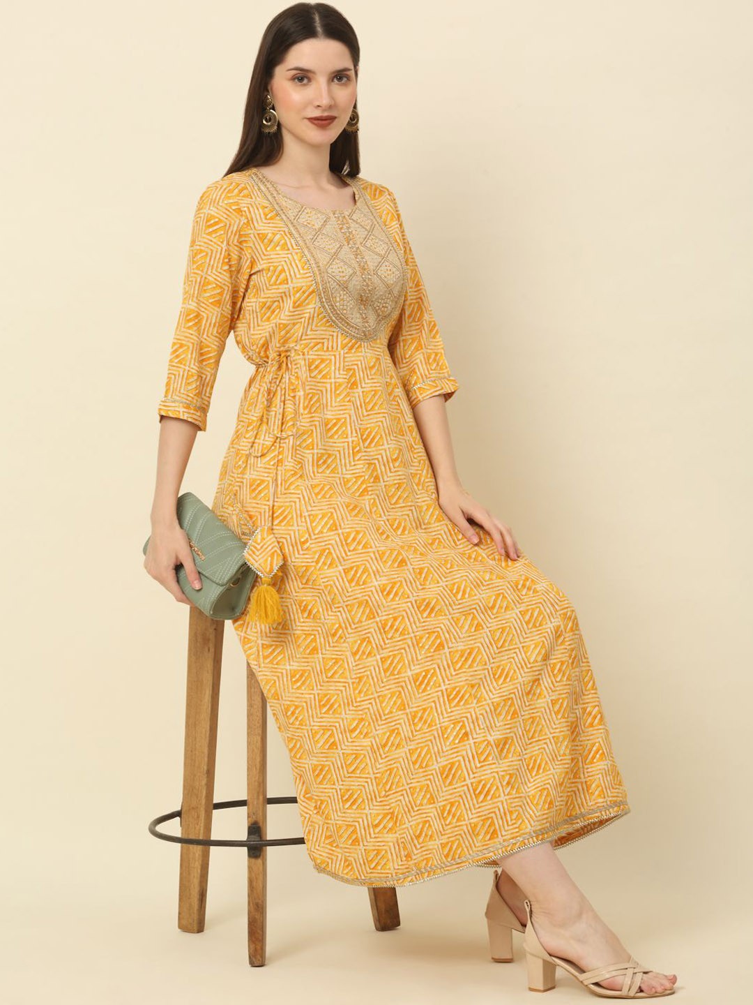Fit and Flare Ethnic Kurti 38" Fit and Flare Ethnic Kurti 38"