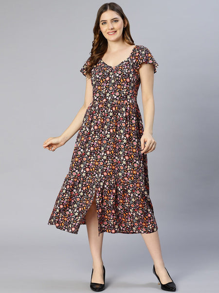 Kurti - Floral Crepe Kurti