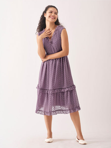 Kurti - V-Neck Crepe Kurti