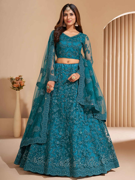 Silk Lehenga Choli - Net & Silk Embroidery