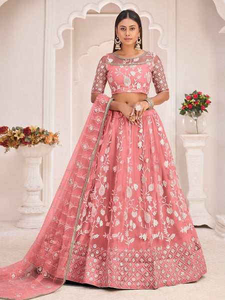 New Lehenga Choli - Butterfly Net Embroidery