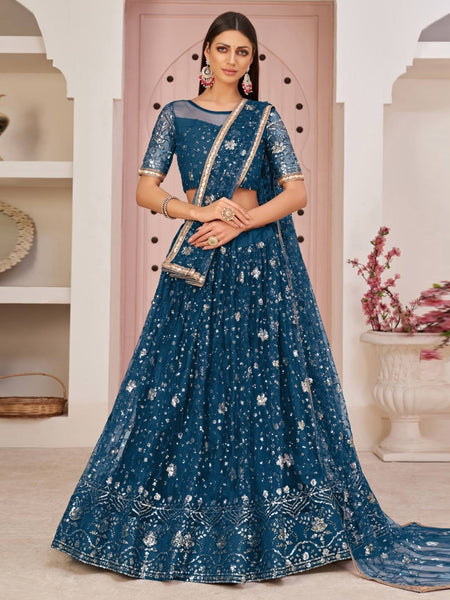 Net Lehenga Choli - Soft Net Sequins