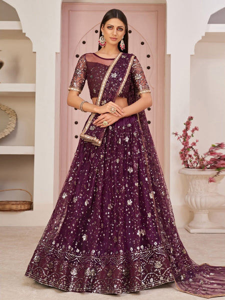 Net Lehenga Choli - Soft Net Sequins