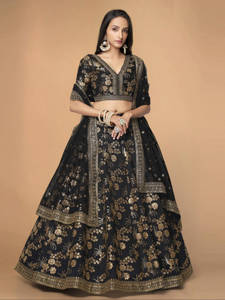 Net Lehenga Choli - Art Silk & Net Embroidery