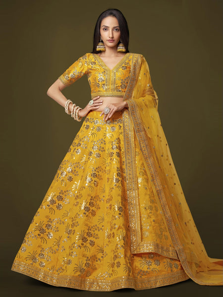 Net Lehenga Choli - Art Silk & Net Embroidery