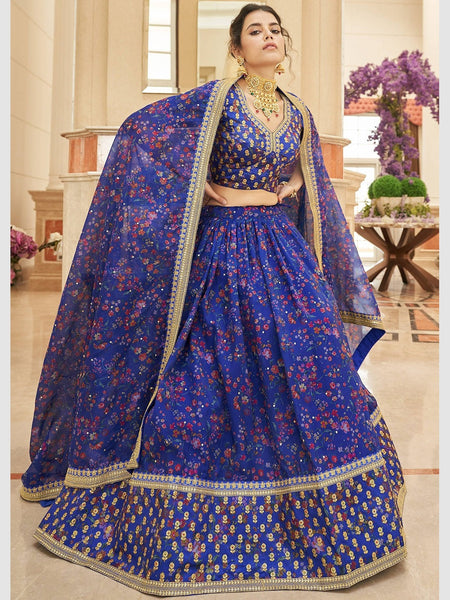 Net Lehenga Choli - Art Silk Embroidery