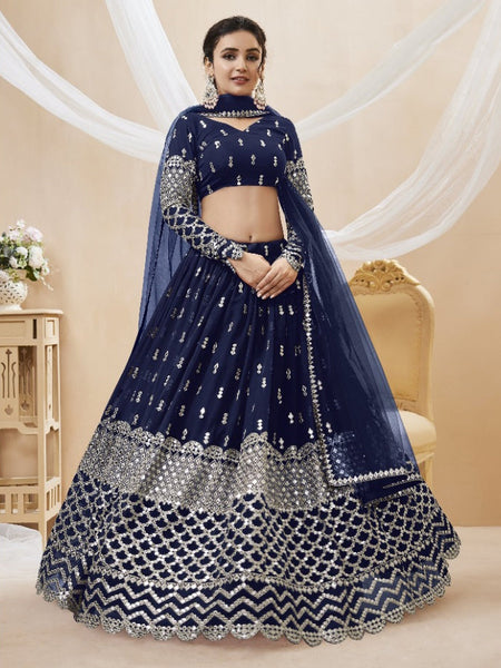 Net Lehenga Choli - Georgette Embroidery