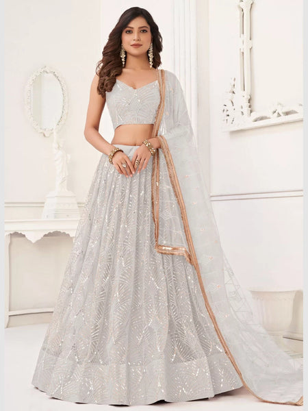 Net Lehenga Choli - Butterfly Net Sequence