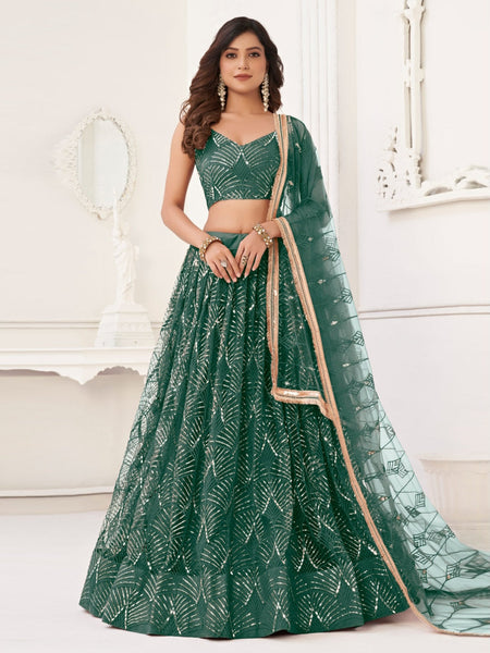 Net Lehenga Choli - Butterfly Net Sequence