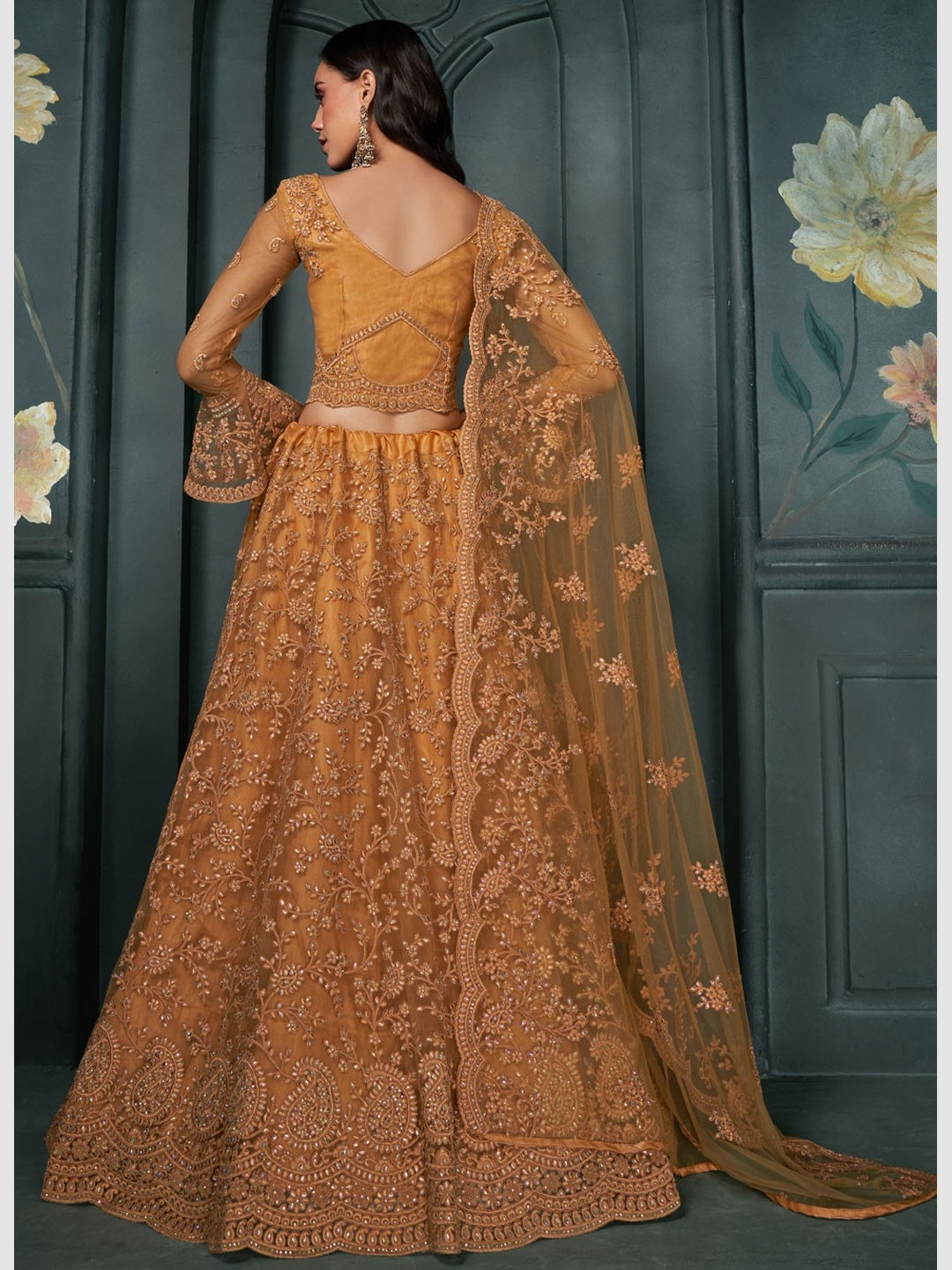 royal wedding orange dress Royal Draped Sunset Gown Teuta Matoshi