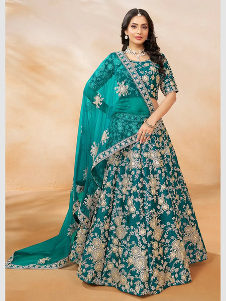 Net Lehenga Choli - Net Art Silk Embroidery