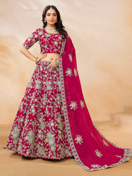 Silk Lehenga Choli - Net Art Silk Embroidery
