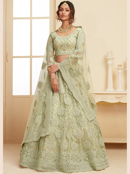 Silk Lehenga Choli - Silk & Net Embroidery