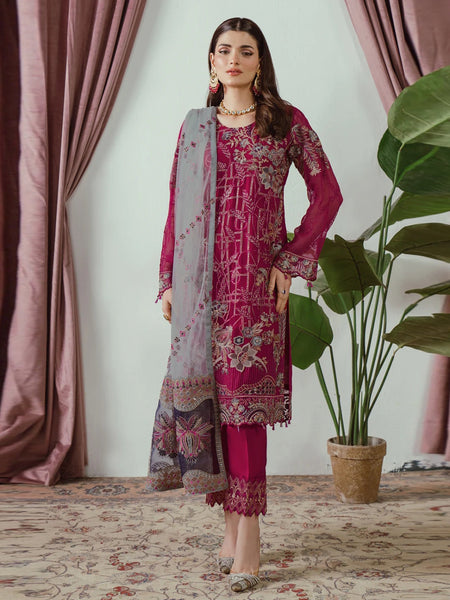  Salwar Kameez - Premium Embroidered Chiffon